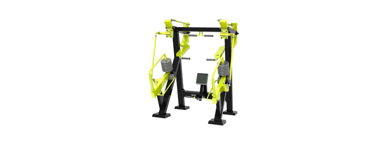 Seated incline machine press outlet